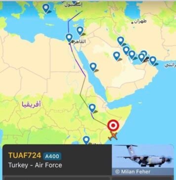 Turkish Air Force A400M Aircraft Arrives at Aden Adde Airport in Mogadishu