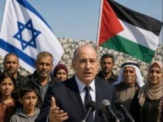 Former Israeli Prime Minister Ehud Olmert Backs Palestinian Future for Gaza